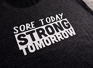 Image depicting some of the the downloadable cut file Sore Today Strong Tomorrow