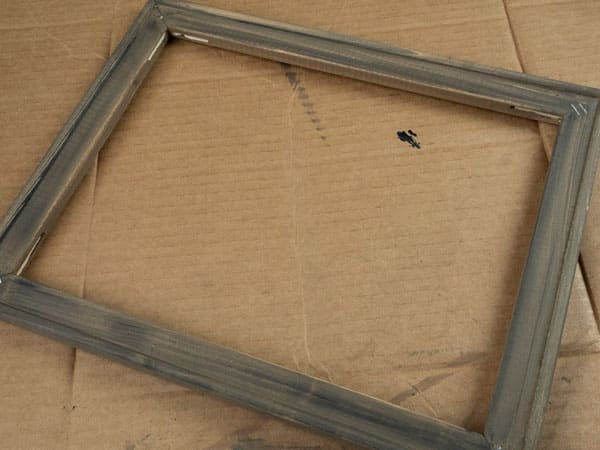 The frame stained and finished
