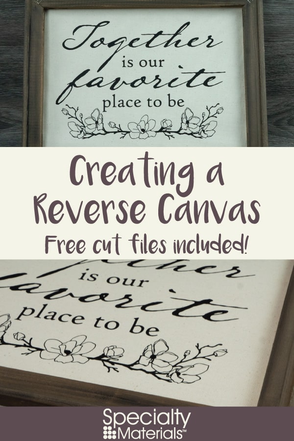 A pinable image for Pinterest for our Creating a Reverse Canvas blog post