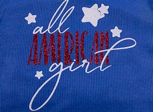 Image depicting some of the the downloadable cut file All American Girl