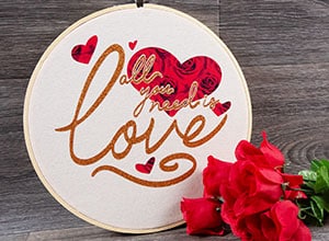 Image depicting some of the the downloadable cut file All You Need is Love