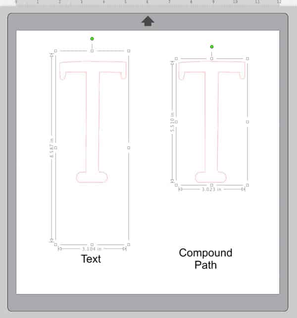 Showing the difference between "text" and "compound path"