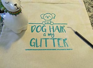 Image depicting some of the the downloadable cut file Dog Hair is my Glitter