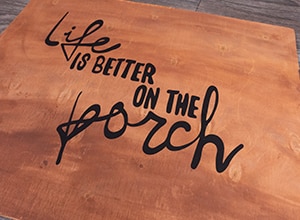 Image depicting the downloadable cut file Life is Better on the Porch