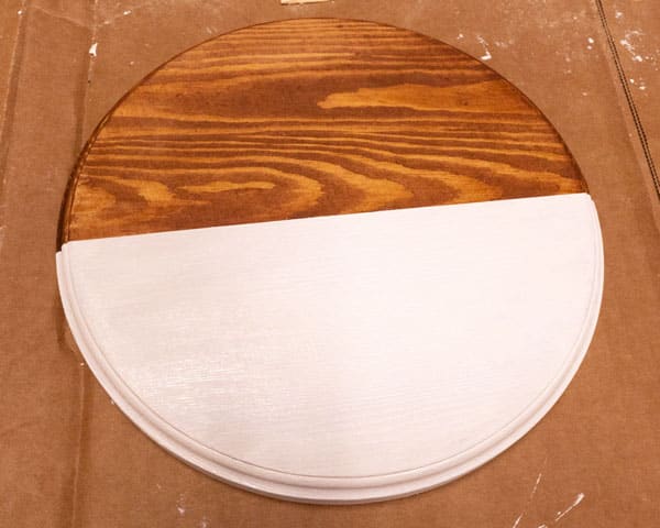 The door round after two coats of chalk paint have been applied